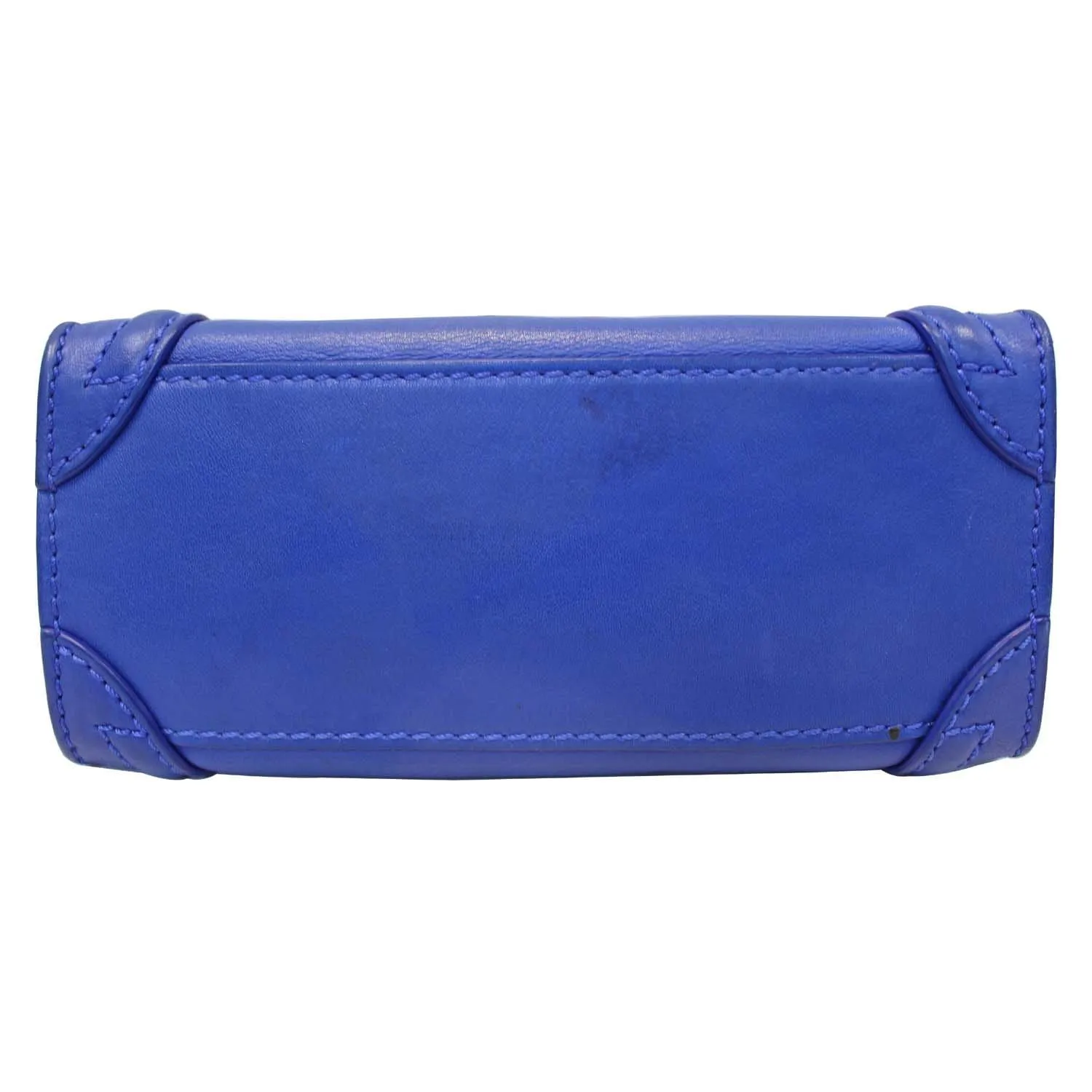 CELINE Nano Luggage Smooth Leather Tote Crossbody Bag Blue