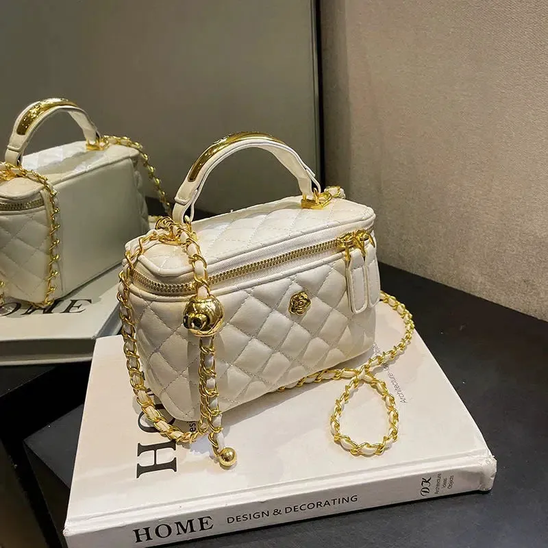 Chain Handles Small Square Bag