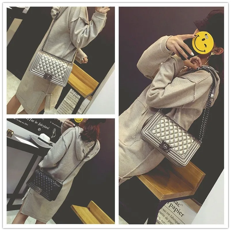 Chain Shoulder Plaid Cross body  Messenger Bag
