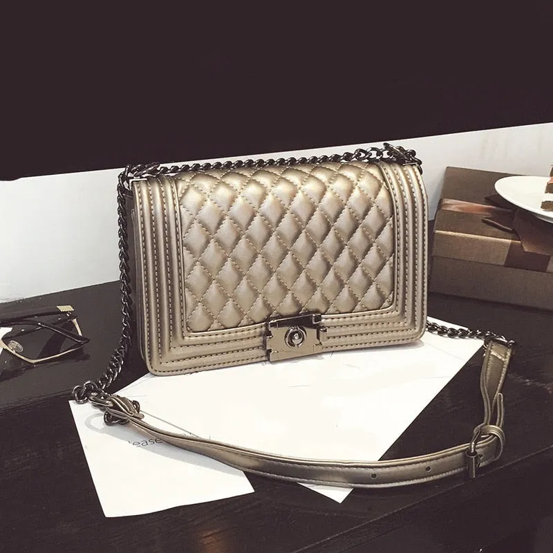 Chain Shoulder Plaid Cross body  Messenger Bag