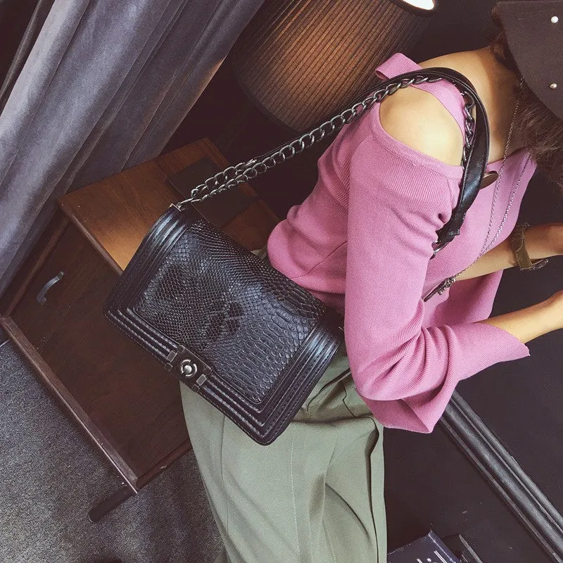 Chain Shoulder Plaid Cross body  Messenger Bag