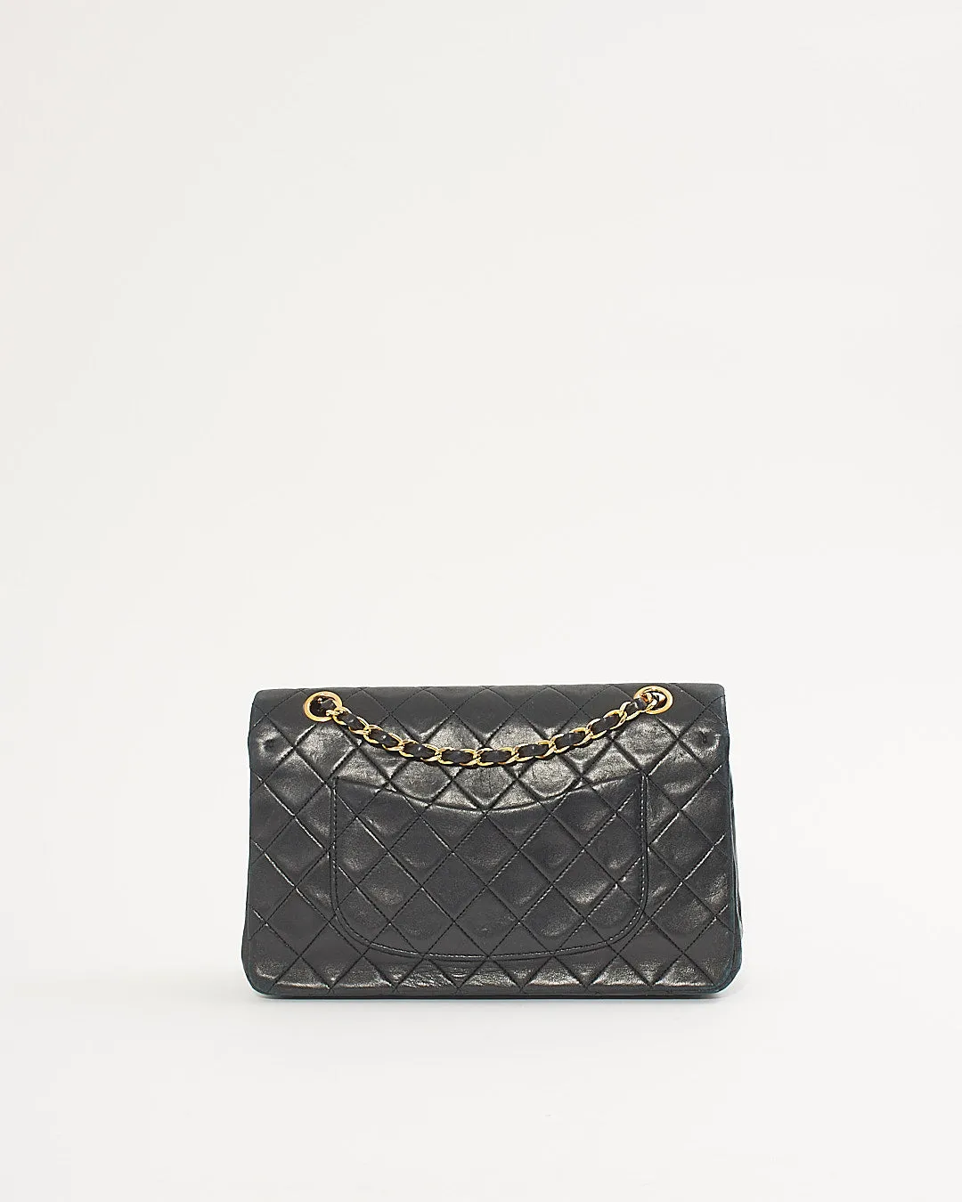 Chanel Black Lambskin Vintage 24K Gold Plated Medium Classic Double Flap Bag