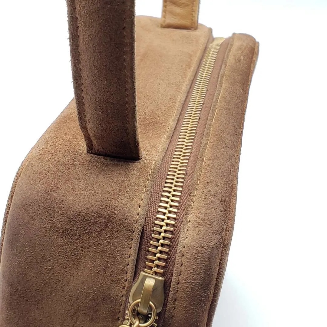 Chanel CC Suede Brown Rare Vintage Hand Bag