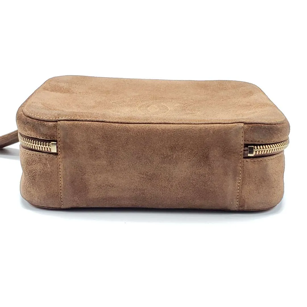Chanel CC Suede Brown Rare Vintage Hand Bag
