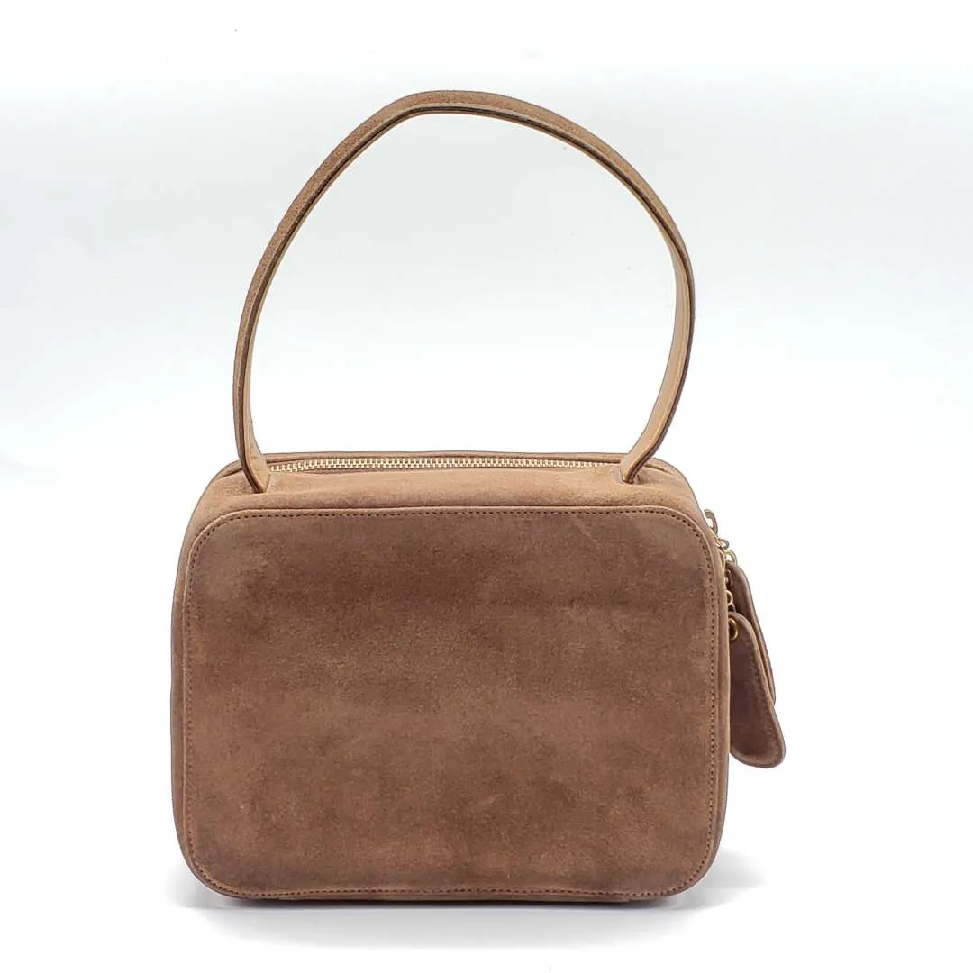 Chanel CC Suede Brown Rare Vintage Hand Bag