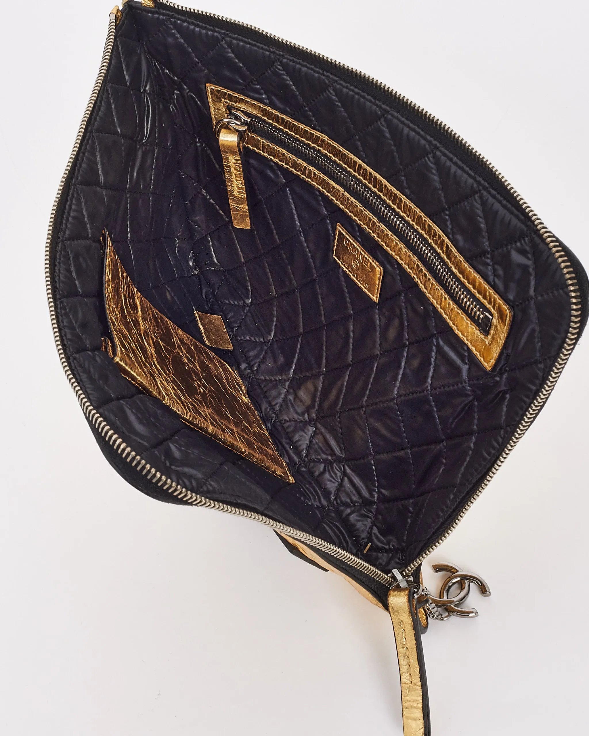 Chanel Gold Metallic Large Je Ne Suis Pas En Solde O-Case