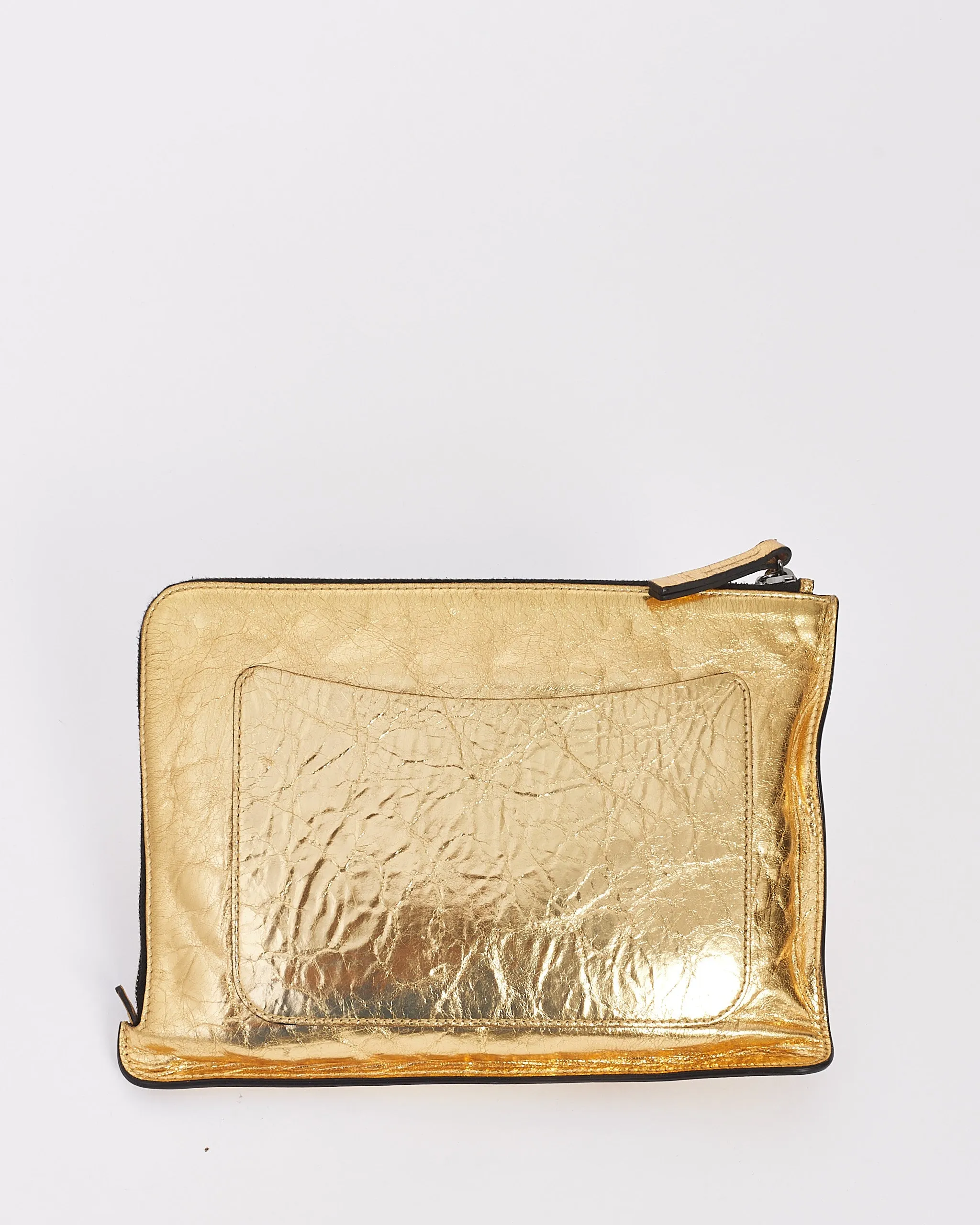 Chanel Gold Metallic Large Je Ne Suis Pas En Solde O-Case