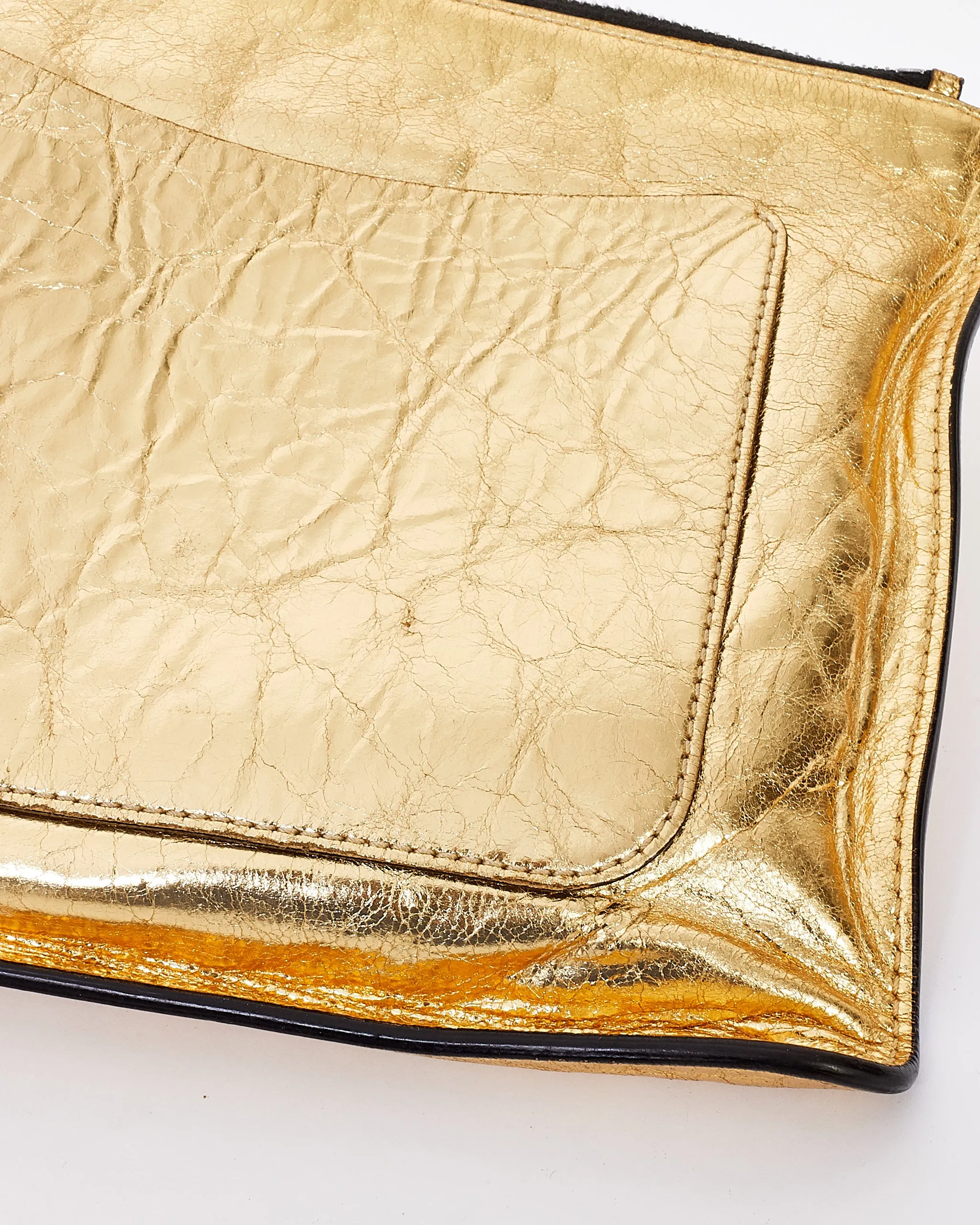 Chanel Gold Metallic Large Je Ne Suis Pas En Solde O-Case