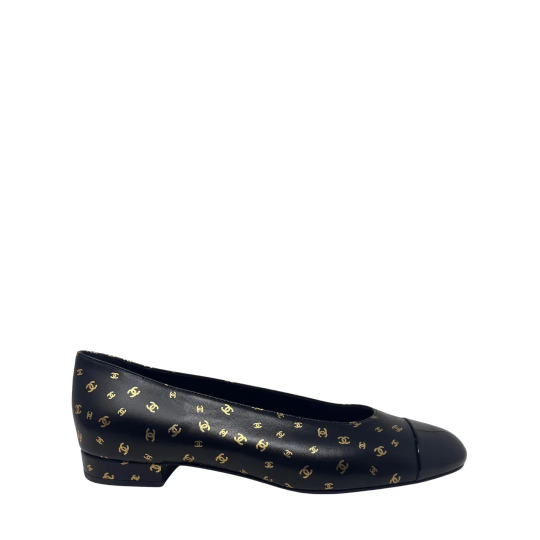 Chanel Interlocking CC Logo Ballet Flats - Size 40