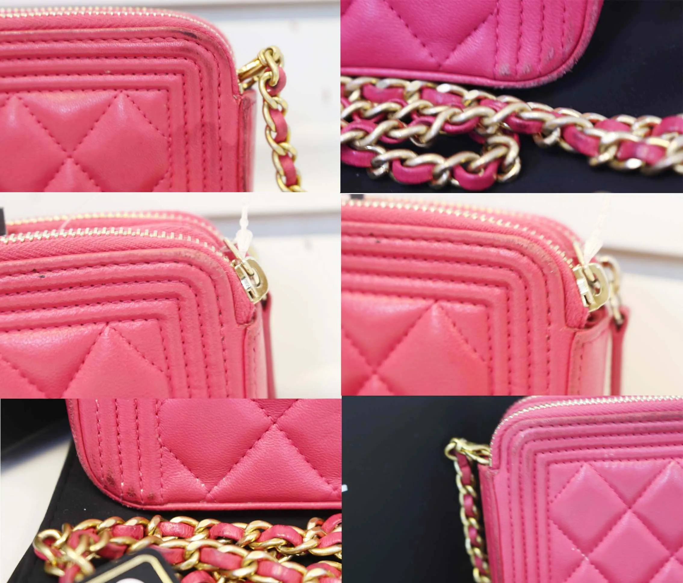 Chanel Le Boy Wallet on Chain Woc Double Zip Clutch Crossbody Bag