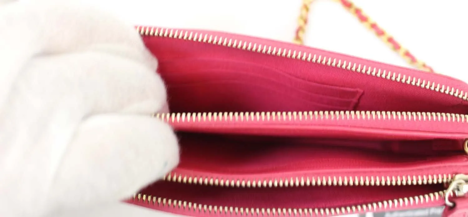 Chanel Le Boy Wallet on Chain Woc Double Zip Clutch Crossbody Bag