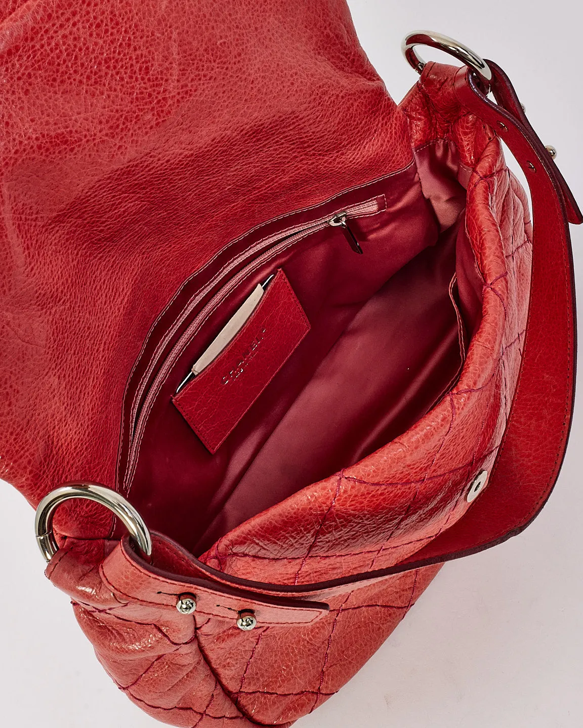 Chanel Pink Glazed Calfskin Leather On The Road Flap Shoulder Bag