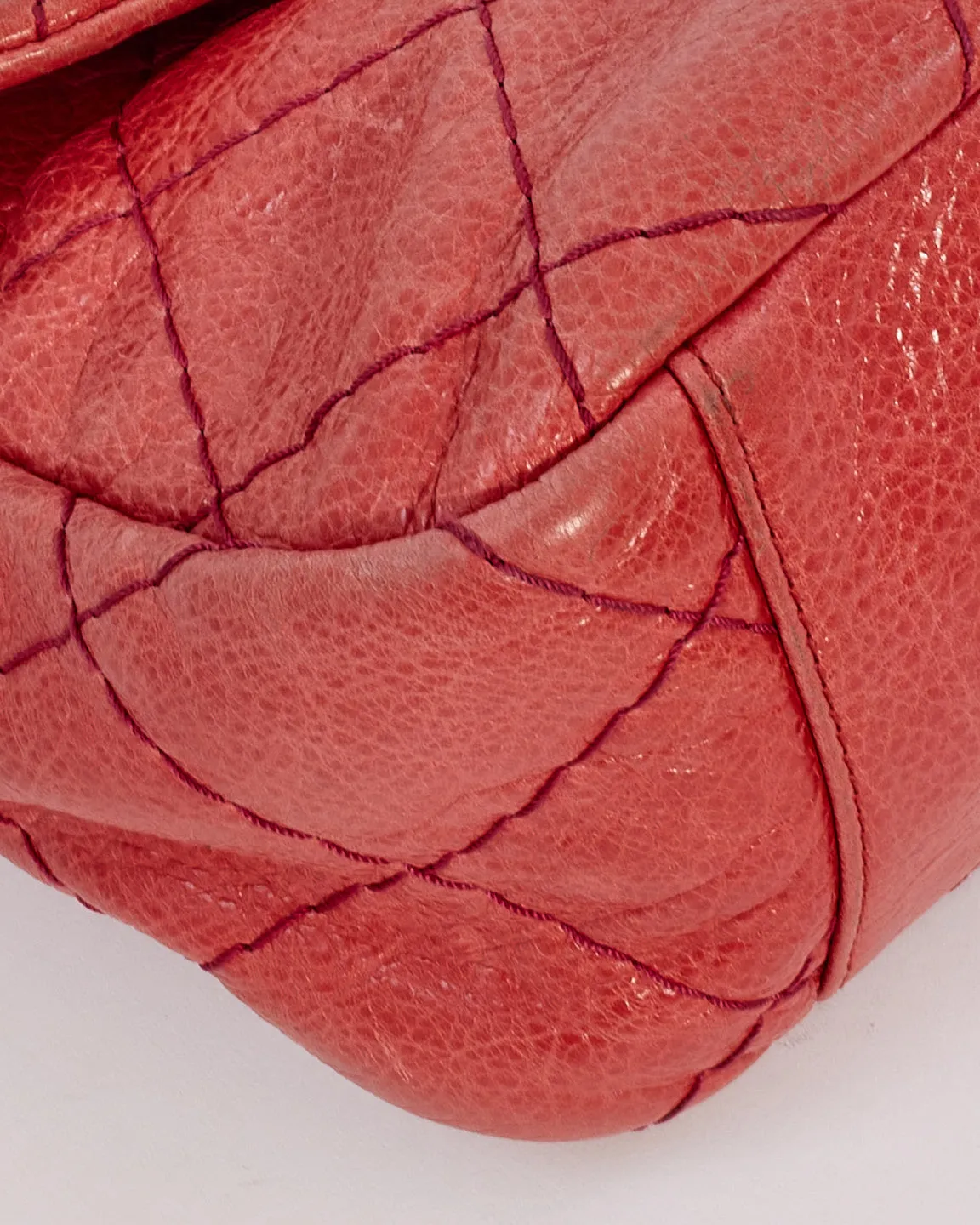 Chanel Pink Glazed Calfskin Leather On The Road Flap Shoulder Bag