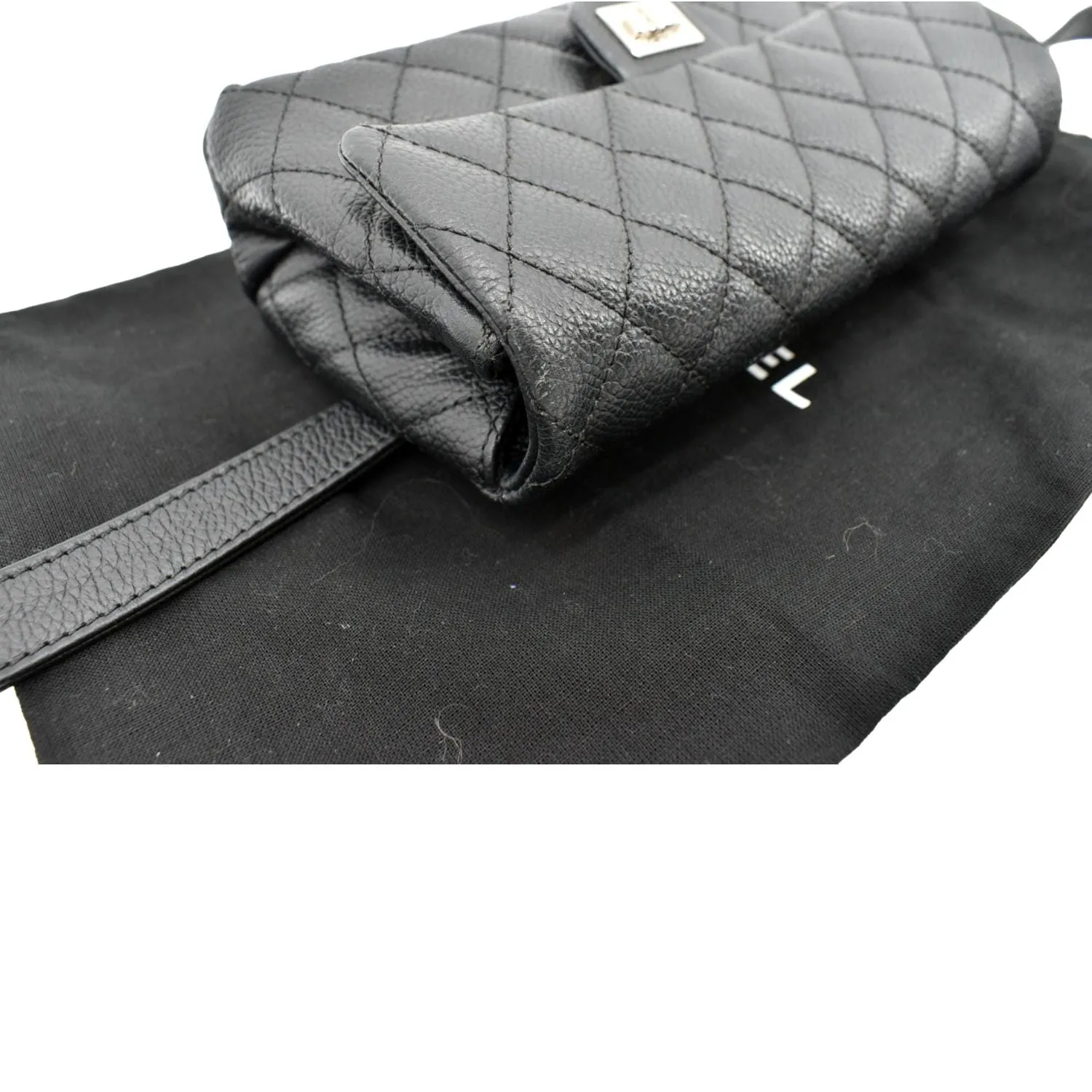 CHANEL  Reissue Flap Grained Leather Waist Belt Bag Black