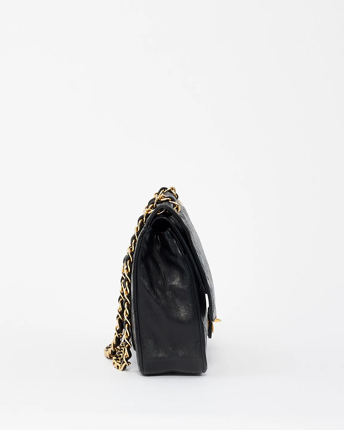 Chanel Vintage Black Lambskin Medium Double Flap Bag GHW