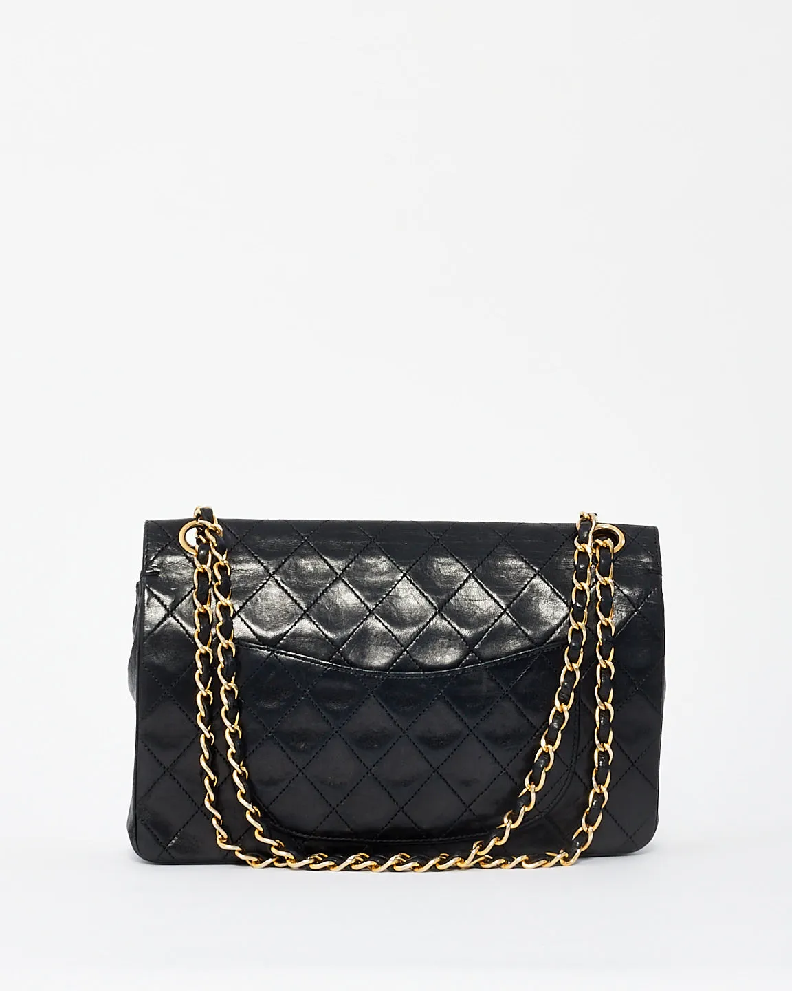 Chanel Vintage Black Lambskin Medium Double Flap Bag GHW