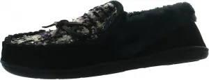 Charter Club Damask Dorenda Suede Cozy Moccasin Slippers Navy Boucle Blue 8M
