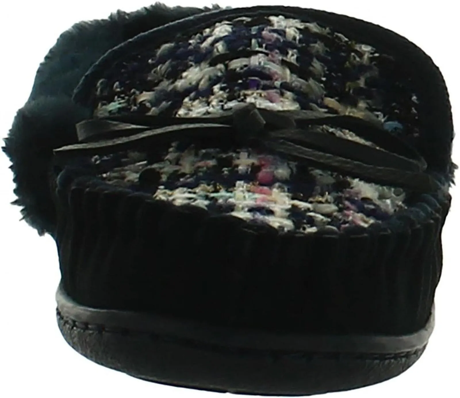 Charter Club Damask Dorenda Suede Cozy Moccasin Slippers Navy Boucle Blue 8M