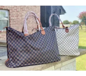 Checkered Weekender Tote