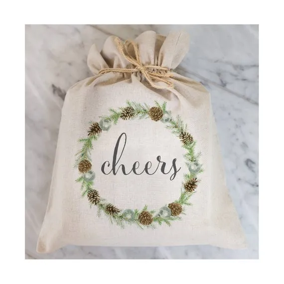 Cheers Linen Blend Gift Bag﻿