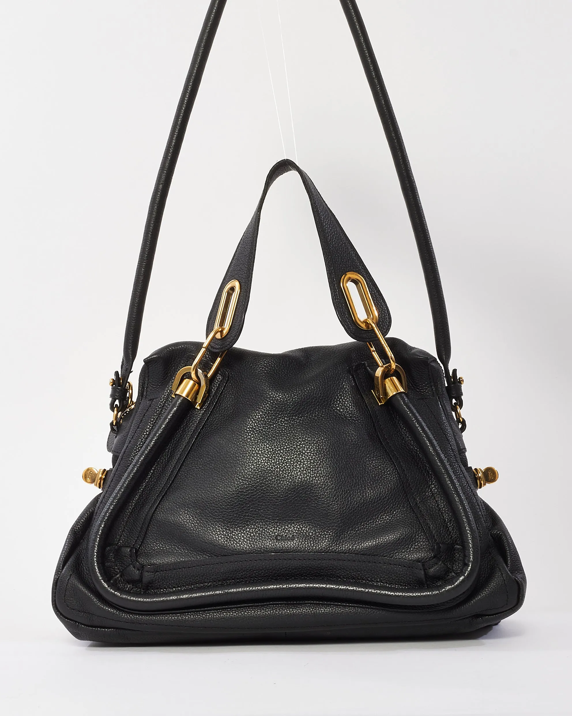 Chloé Black Pebbled Leather Paraty 2Way Bag
