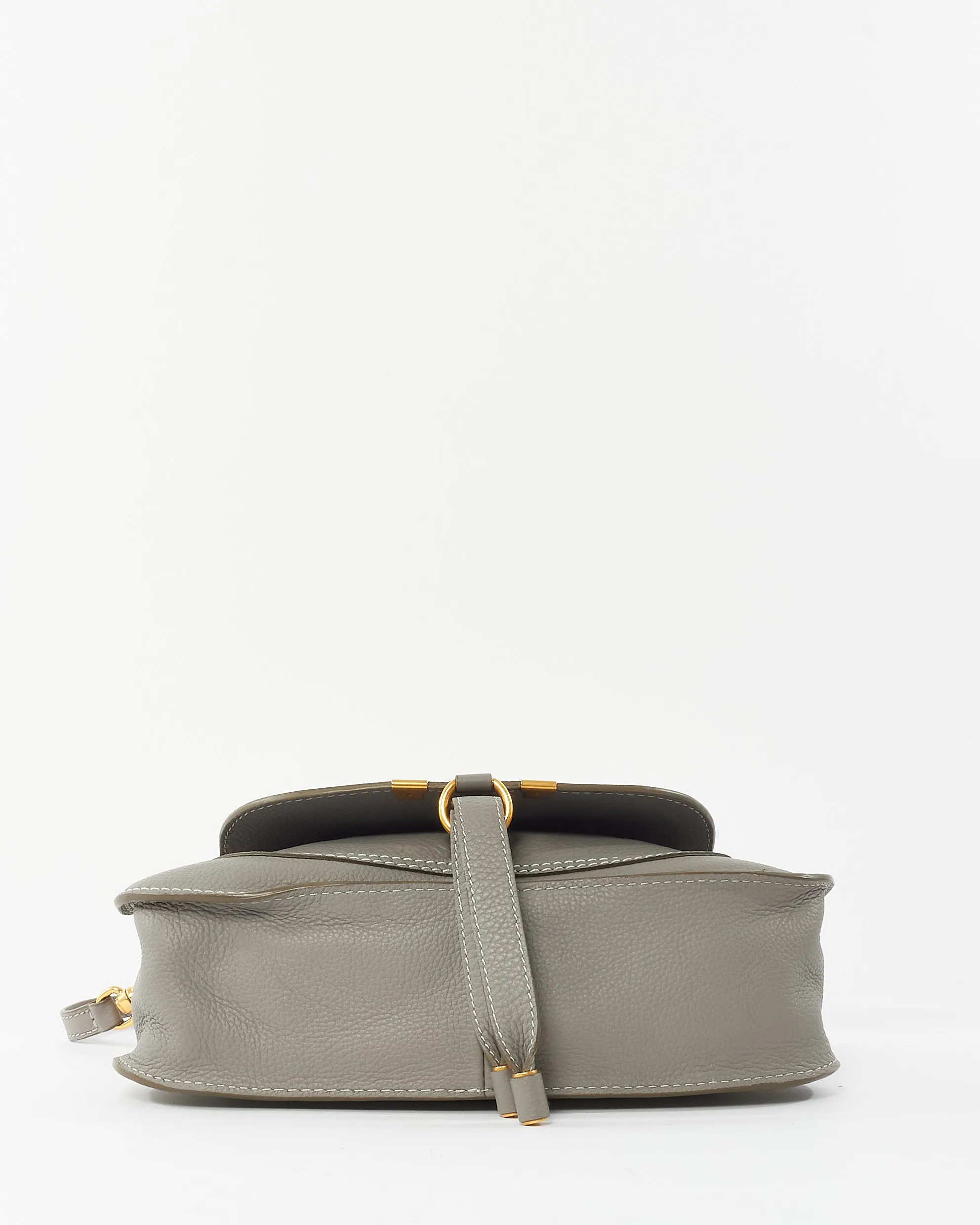 Chloé Grey Leather Small Marcie Crossbody Bag