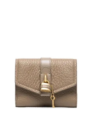 Chloé - small Aby padlock wallet - women - Leather - One Size - Brown