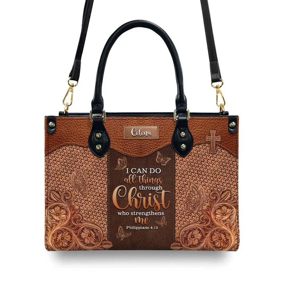 Christianartbag Handbags, Personalized Leather Handbags – A Statement of Faith & Strength, Handbag Design, Monogram Leather Handbag, Gifts for Women, CABLTB012425