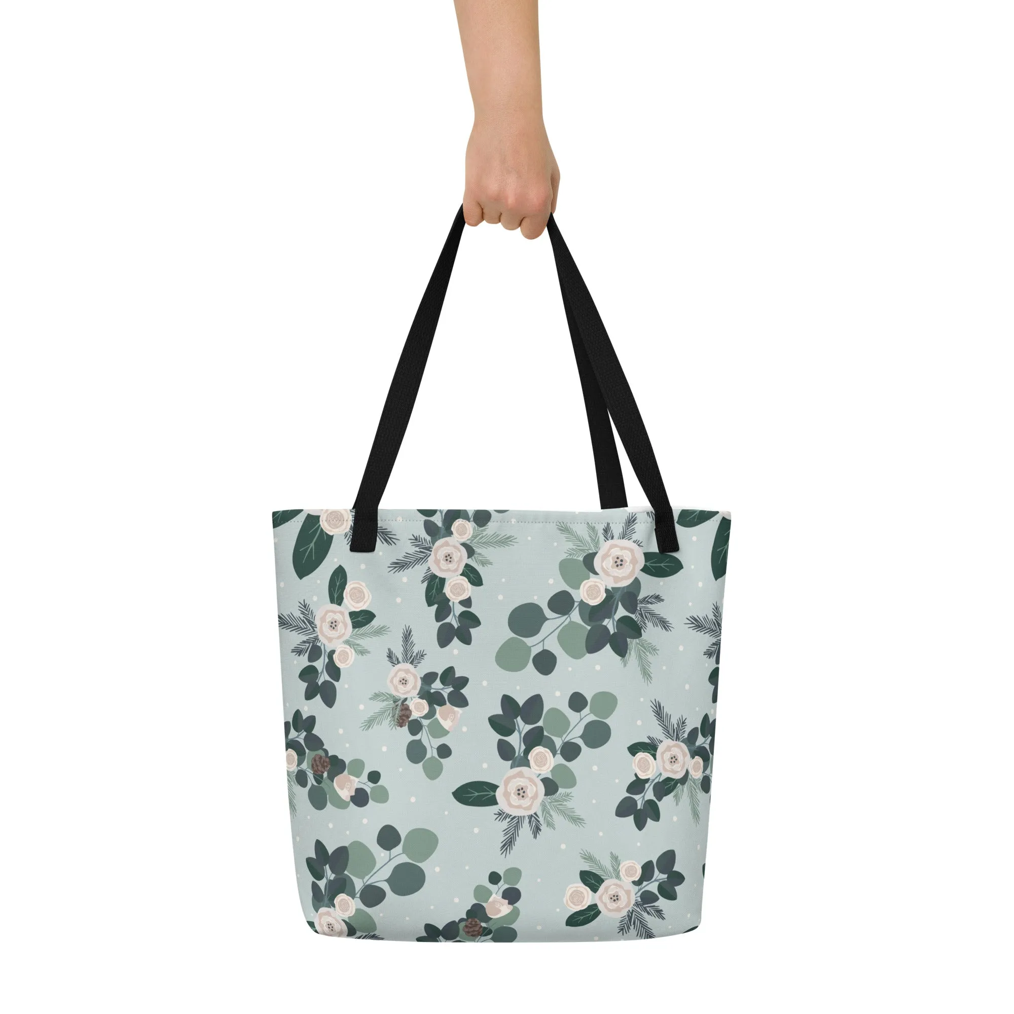 Christmas Eucalyptus Large Tote Bag