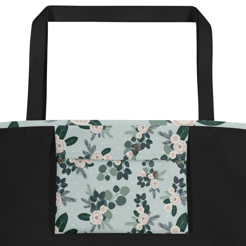 Christmas Eucalyptus Large Tote Bag