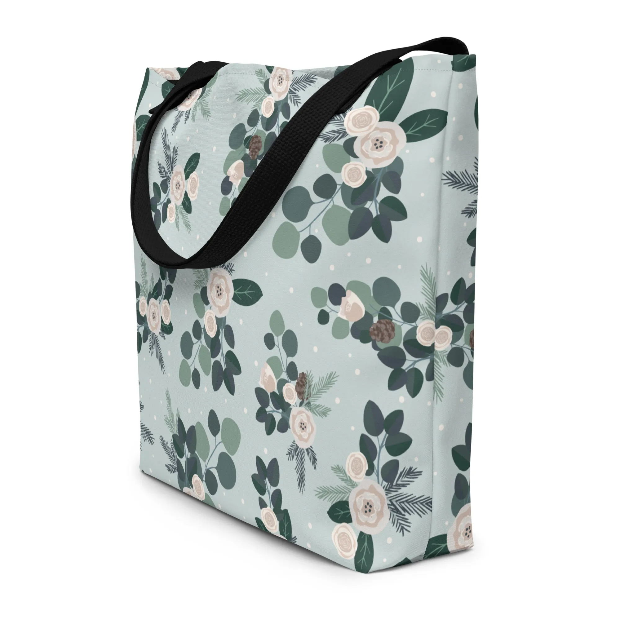 Christmas Eucalyptus Large Tote Bag