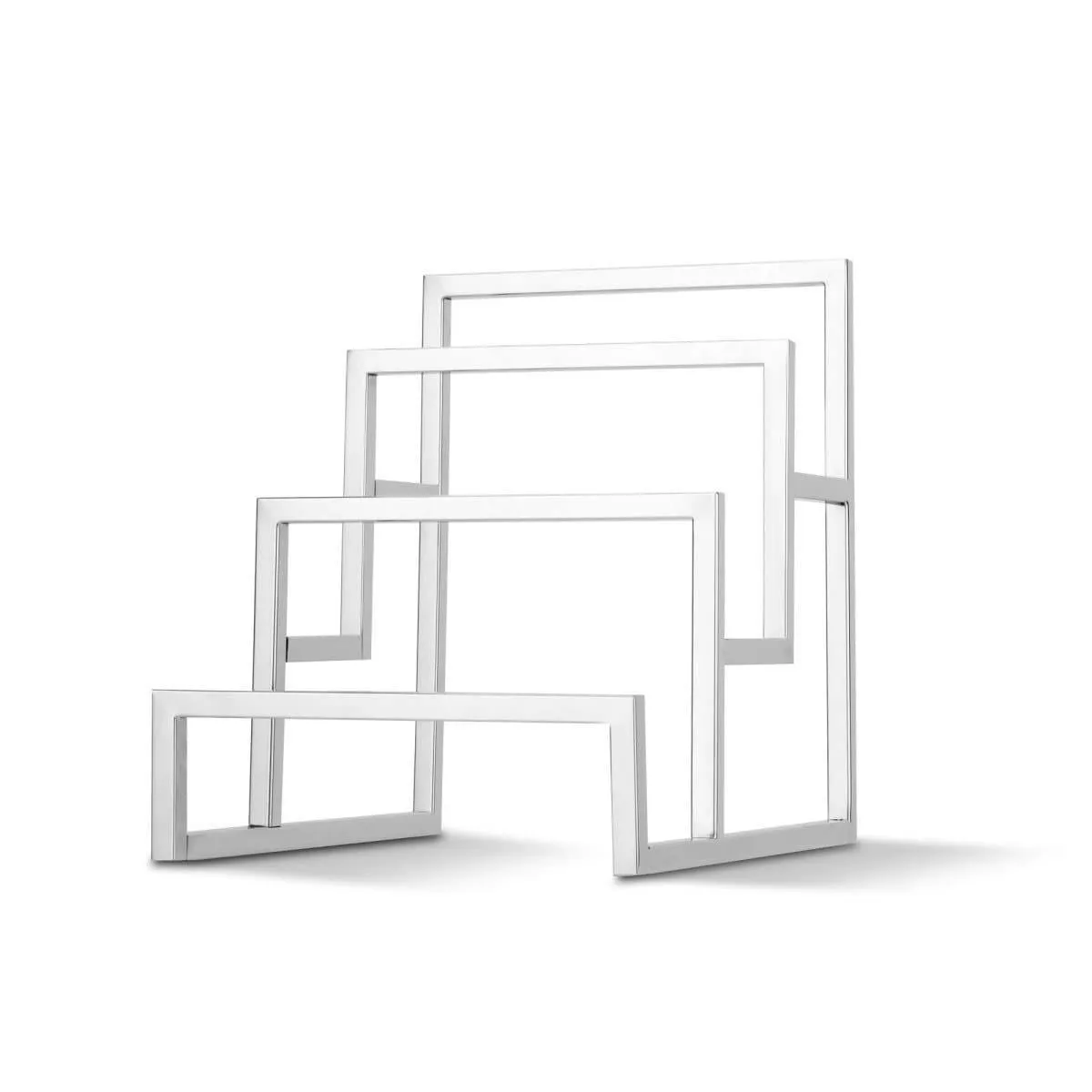 Chrome Clutch Purse Display Stand - 3 Steps Clutch Handbag Holder Purse Closet Organizer - Wallet Displays Rack for Boutique Store