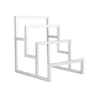 Chrome Clutch Purse Display Stand - 3 Steps Clutch Handbag Holder Purse Closet Organizer - Wallet Displays Rack for Boutique Store