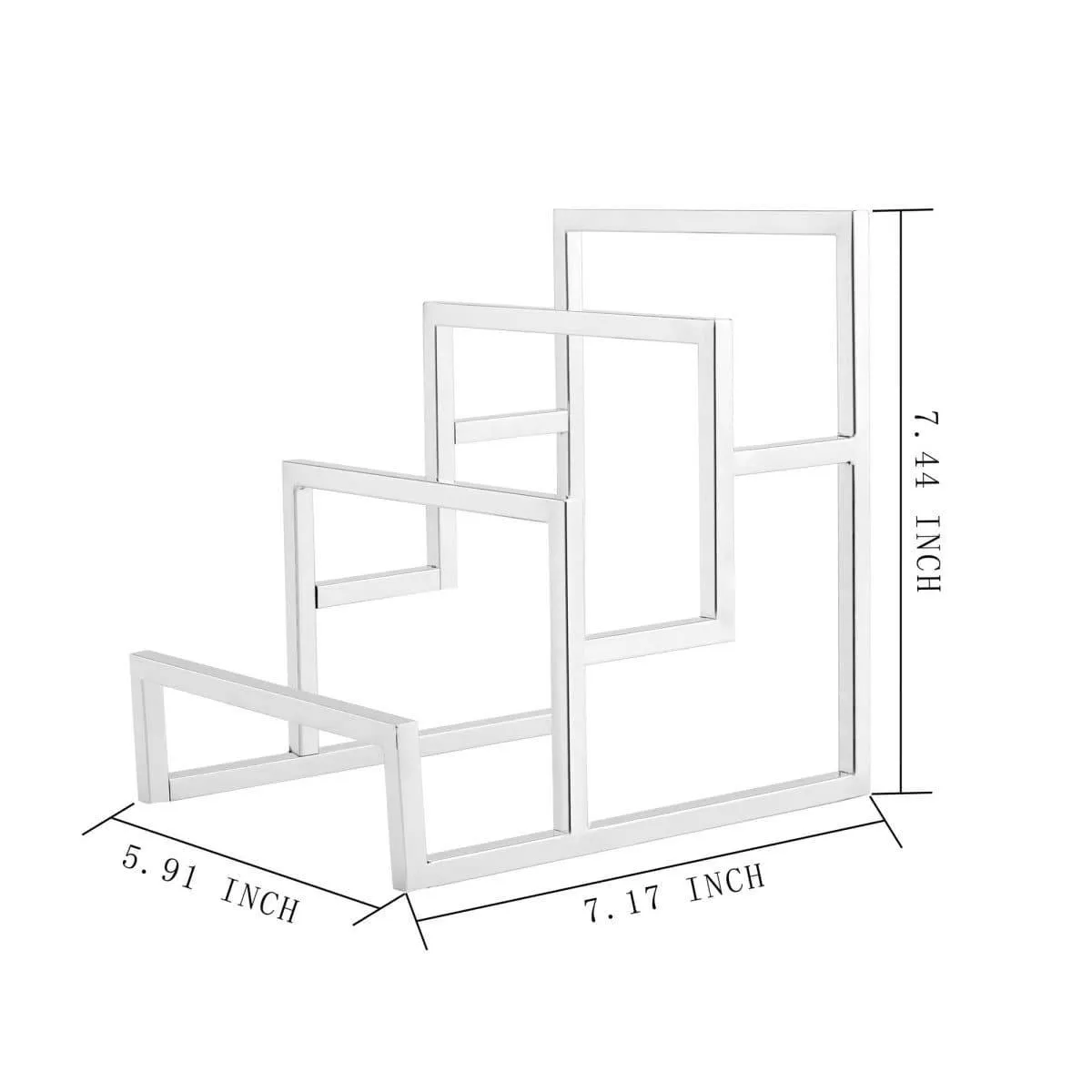 Chrome Clutch Purse Display Stand - 3 Steps Clutch Handbag Holder Purse Closet Organizer - Wallet Displays Rack for Boutique Store