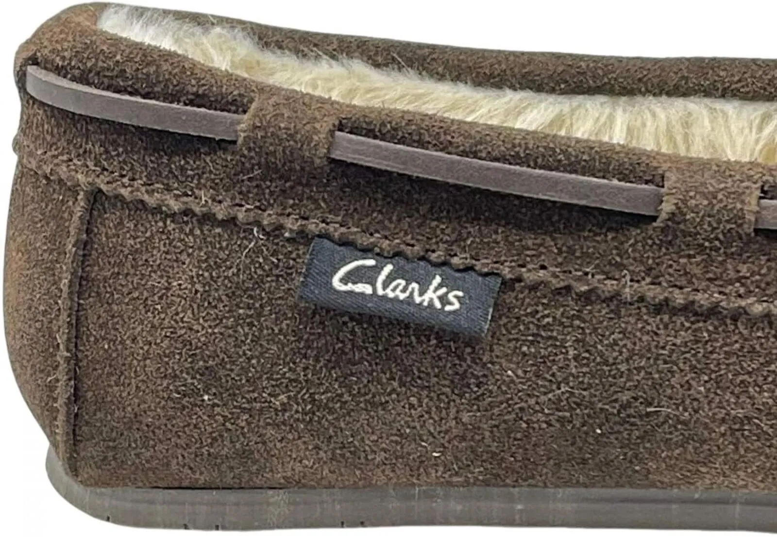 Clarks Women's Suede Moc Indoor and Outdoor Slipper Dark Brown 10M