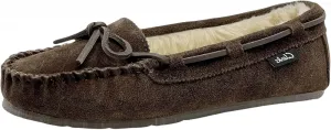 Clarks Women's Suede Moc Indoor and Outdoor Slipper Dark Brown 10M