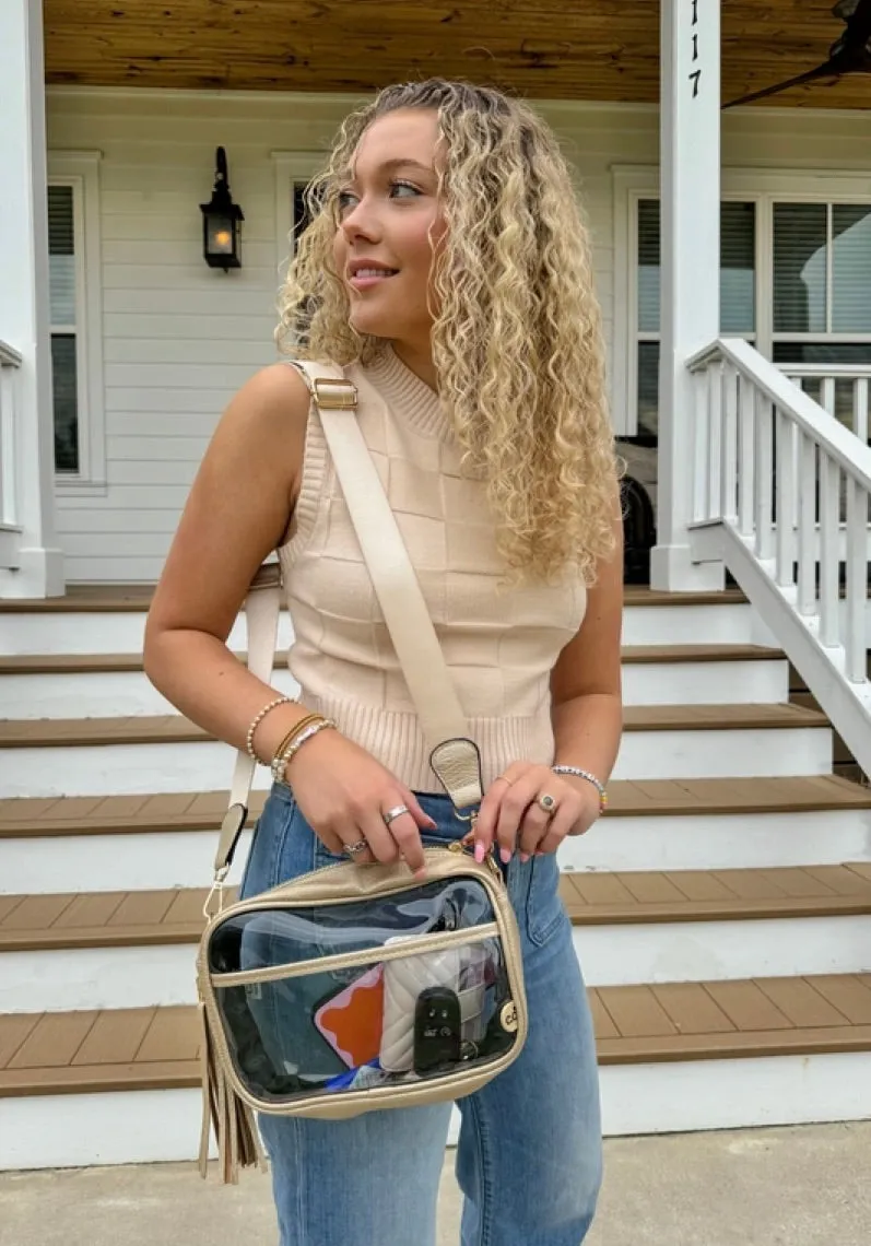 Clear Bag C.C Bag-Beige