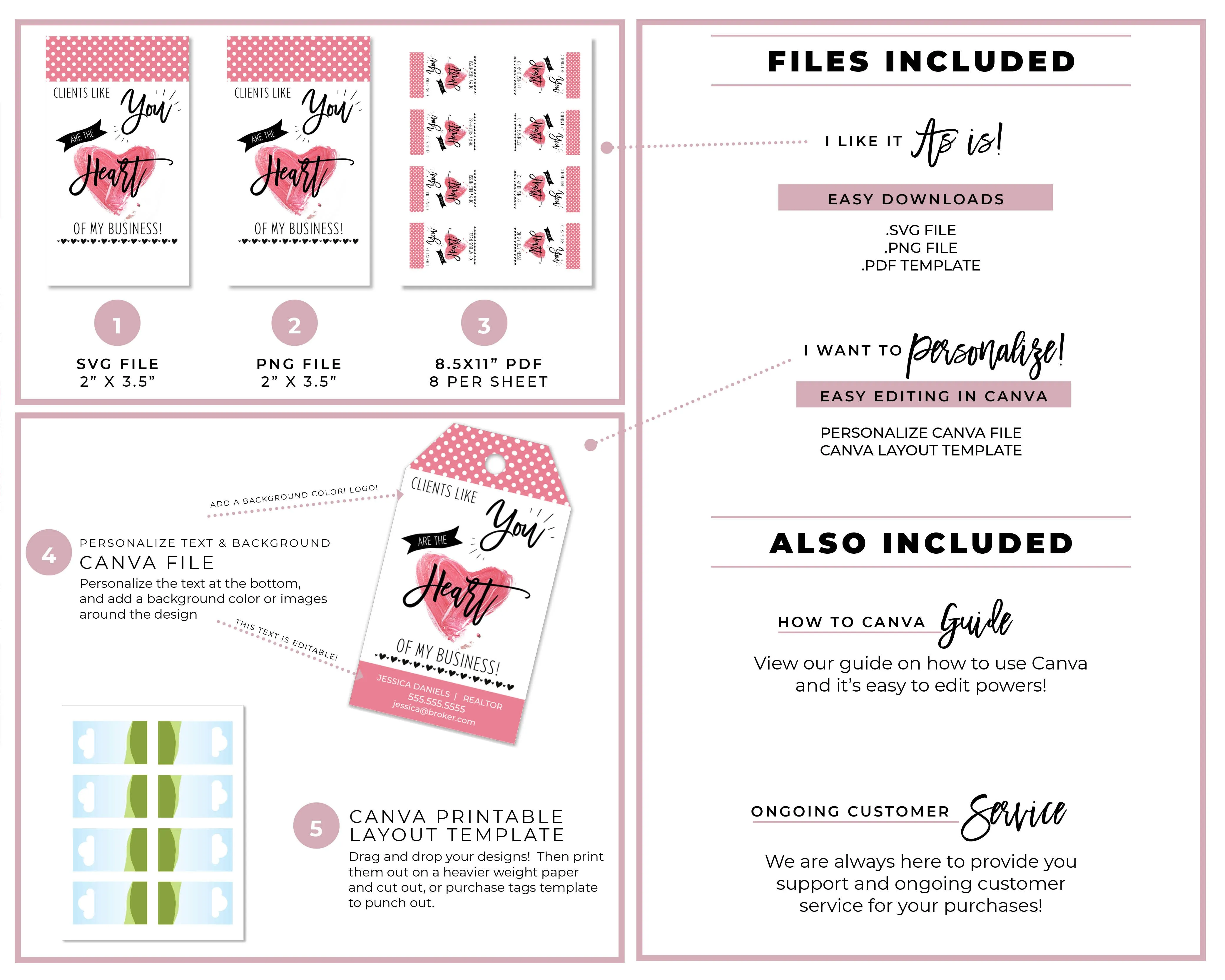 Clients Like You Are the Heart of My Business - Valentines Day Pop By Gift Tag