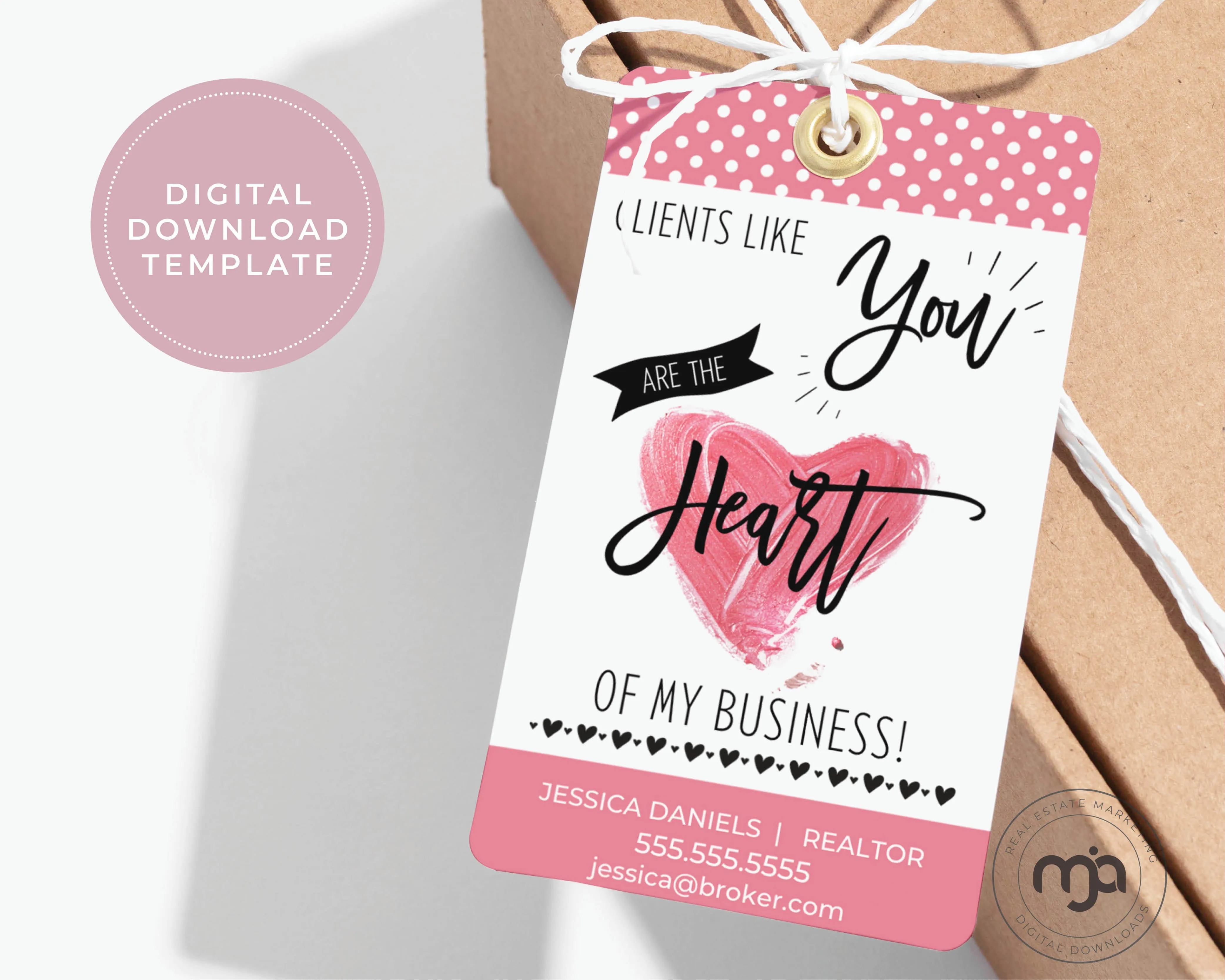 Clients Like You Are the Heart of My Business - Valentines Day Pop By Gift Tag