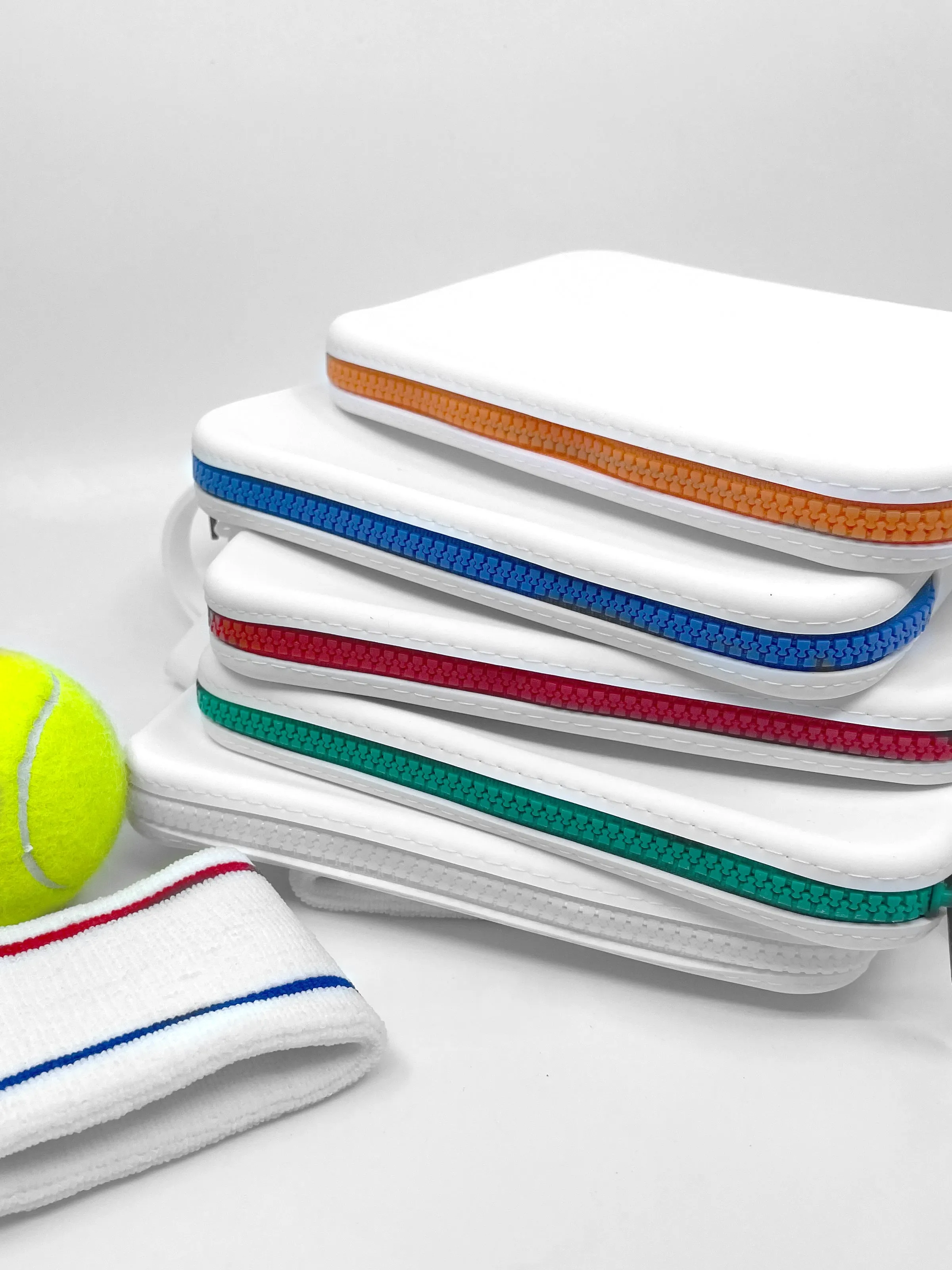 Clutch - White with Yellow Zip