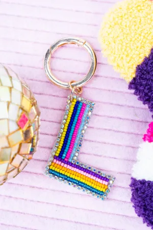 Color Your World 'L' Initial Keychain