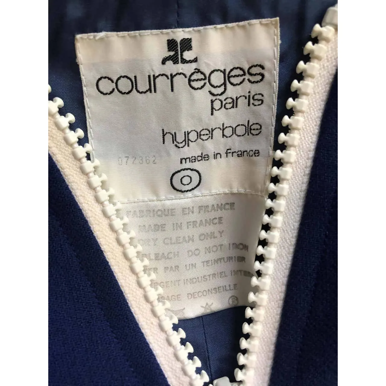 COURREGES Navy Blue Sleeveless Space Age Dress with White Details | Size S
