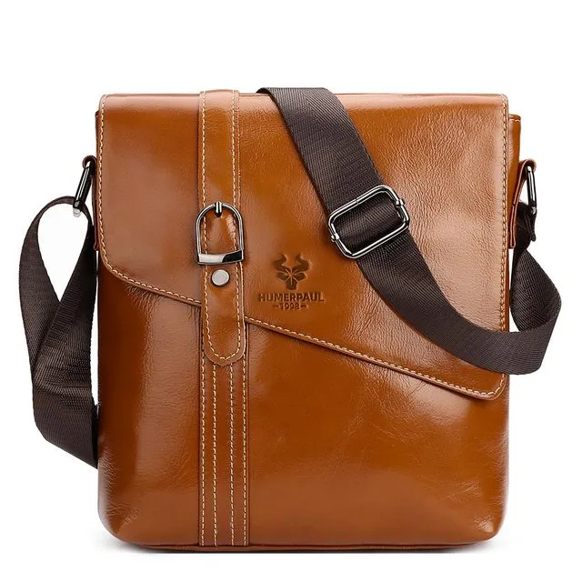 Cowhide Leather Business Shoulder Bags For 7.9'' iPad
