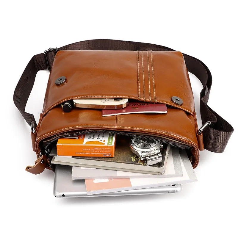Cowhide Leather Business Shoulder Bags For 7.9'' iPad