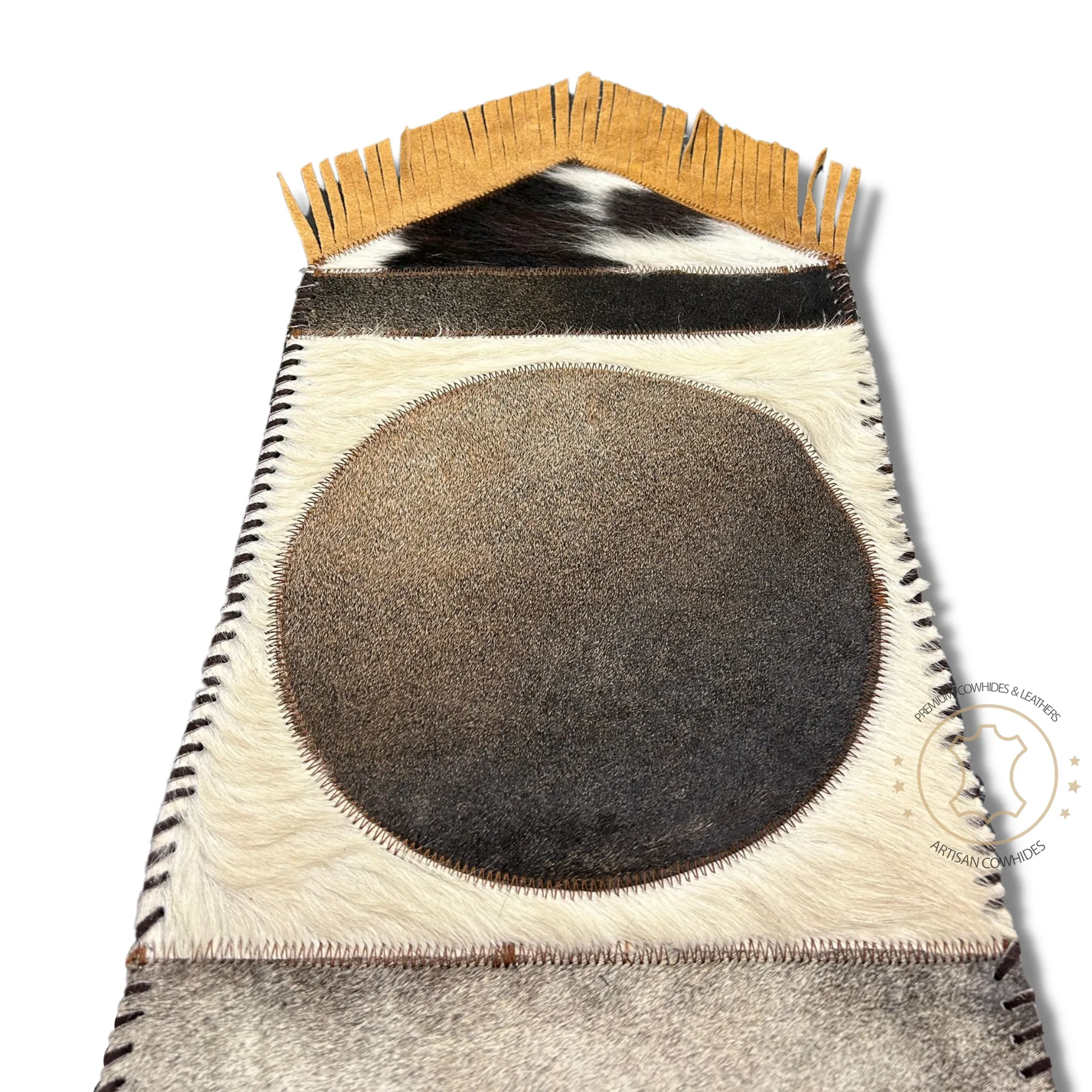 Cowhide Table Runner Solid Design 4ft long - Table Decor Runner