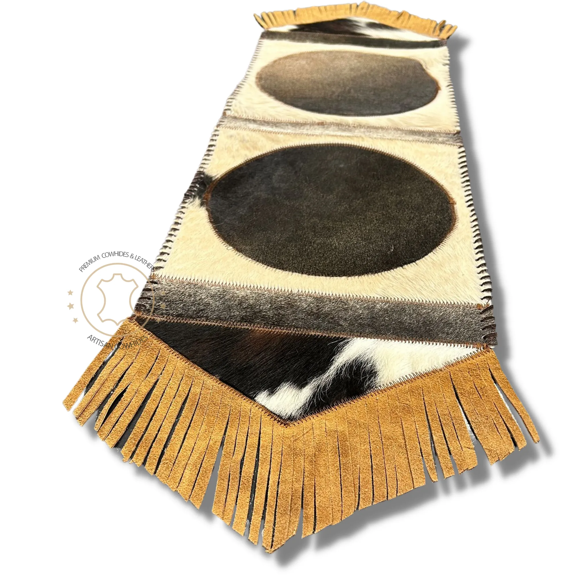 Cowhide Table Runner Solid Design 4ft long - Table Decor Runner