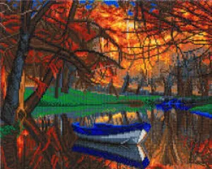 Craft Buddy Crystal Art Kit Autumn River 40 x 50 cm Pre-Framed 5D Art Kit