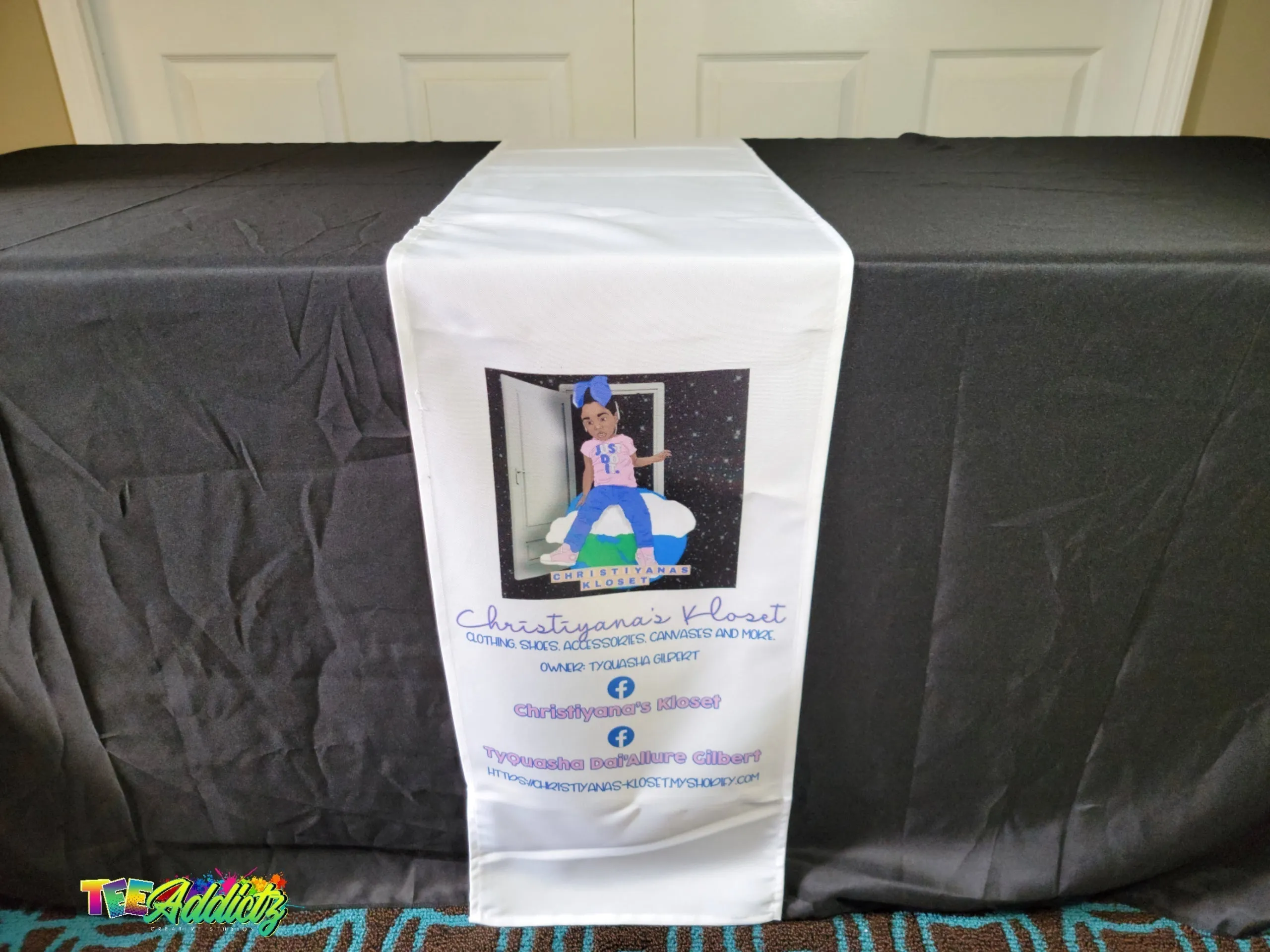 Custom Table Runner with Business Branding or Brand Name