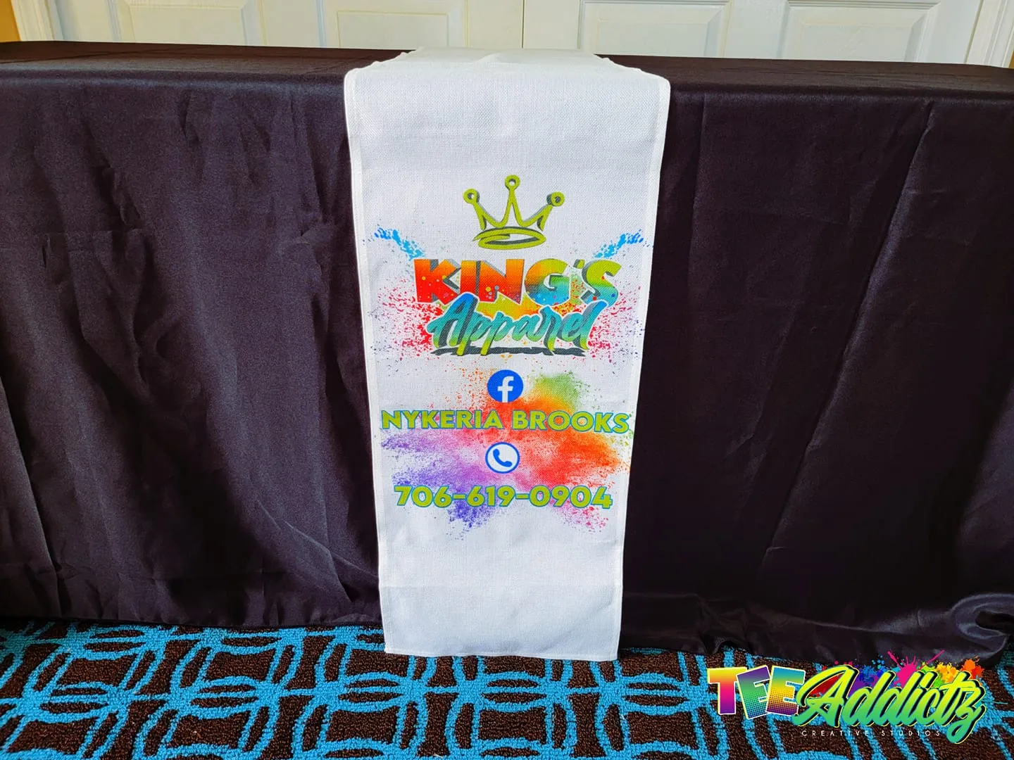 Custom Table Runner with Business Branding or Brand Name