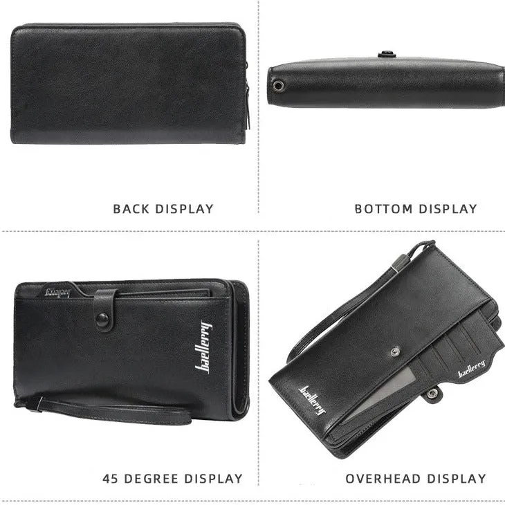Cyflymder New Arrival Leather Men Wallets Large capacity Driver License Phone Wallet Casual Male Clutch Long Zipper Coin Purses carteir